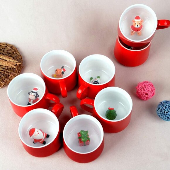 Surprise 3D Coffee Mug Santa Claus Inside,12 oz Cute Handmade Ceramics Cup,Chris - Picture 6 of 6